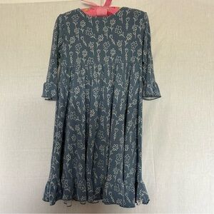 Sweet Bamboo Blue‎ Floral Dress Ruffle Long Cottagecore Ditsy